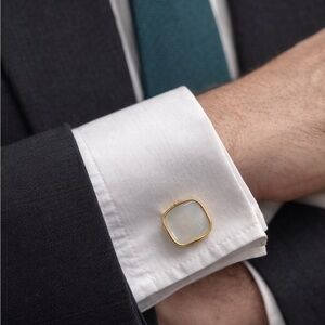 Men’s SWANK Cuff Links / 10k / Mother Of Pearl | Gold Tone | Accessories